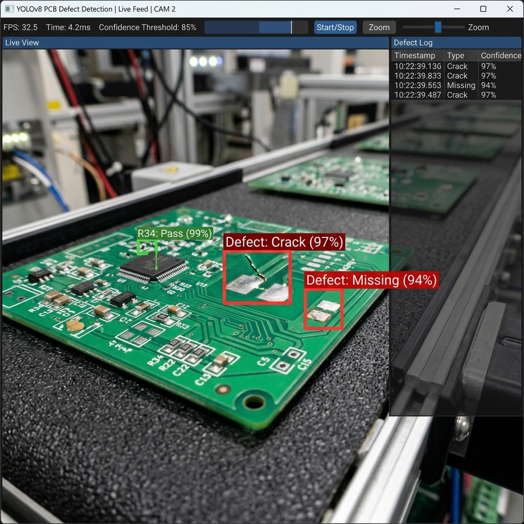 YOLO PCB Micro-defect Detection UI
