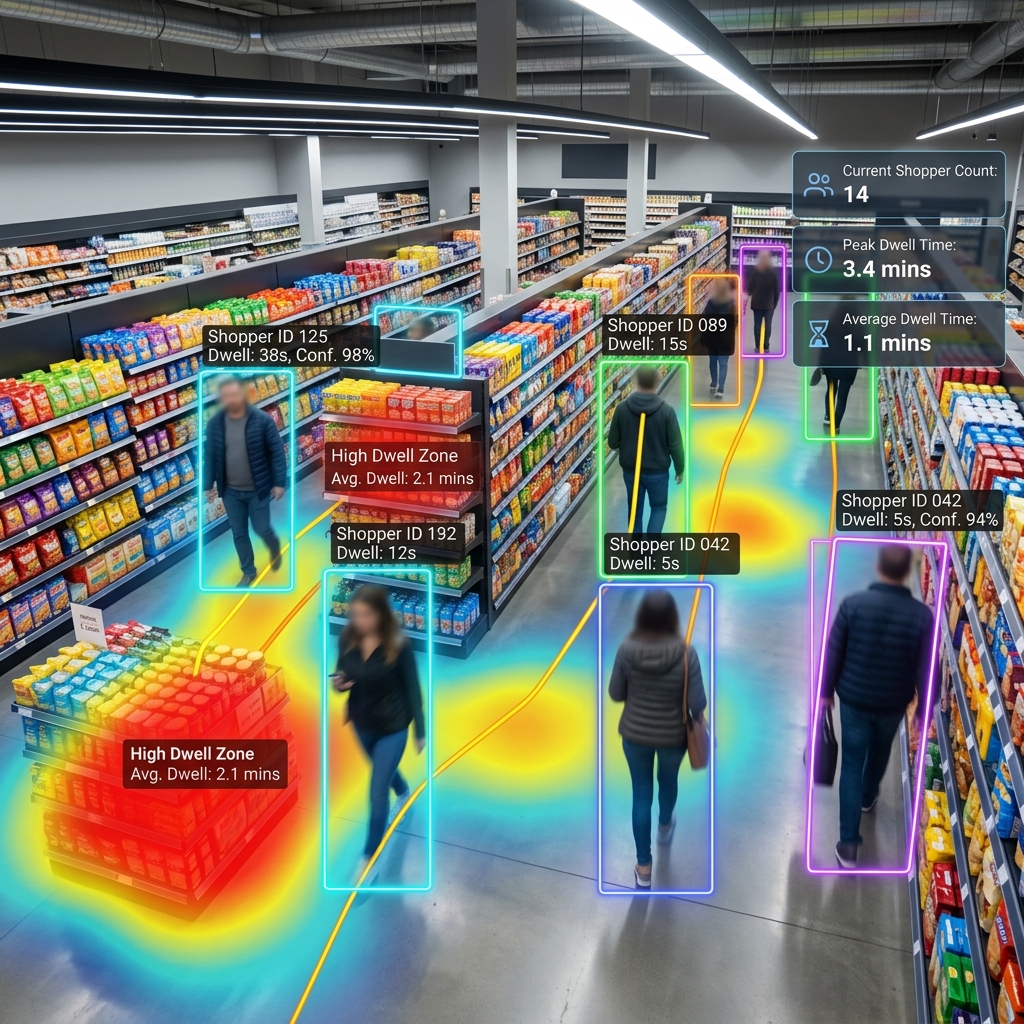 Retail AI Customer Flow Heatmap UI